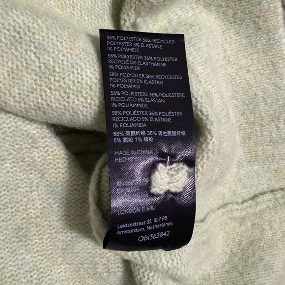 Anthropologie V-Neck Oversized Dolman Sleeve Sweater in Avocado Green Size Small - Picture 10 of 11